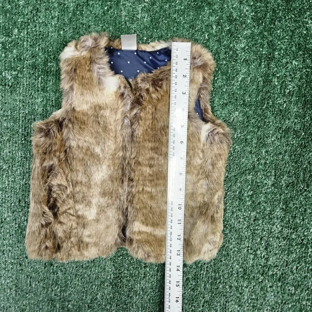 OshKosh Bgosh Toddler Faux Fur Vest Girl's 2T Brown Sleeveless Vest